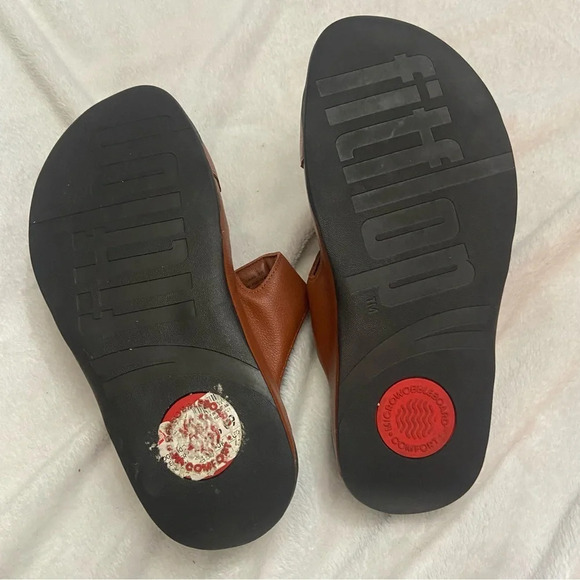 Fitflop  Men\'s Gogh Moc Slides Leather Dark Tan Size 9